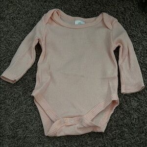 Soft Pink Long Sleeve Bodysuit One Piece